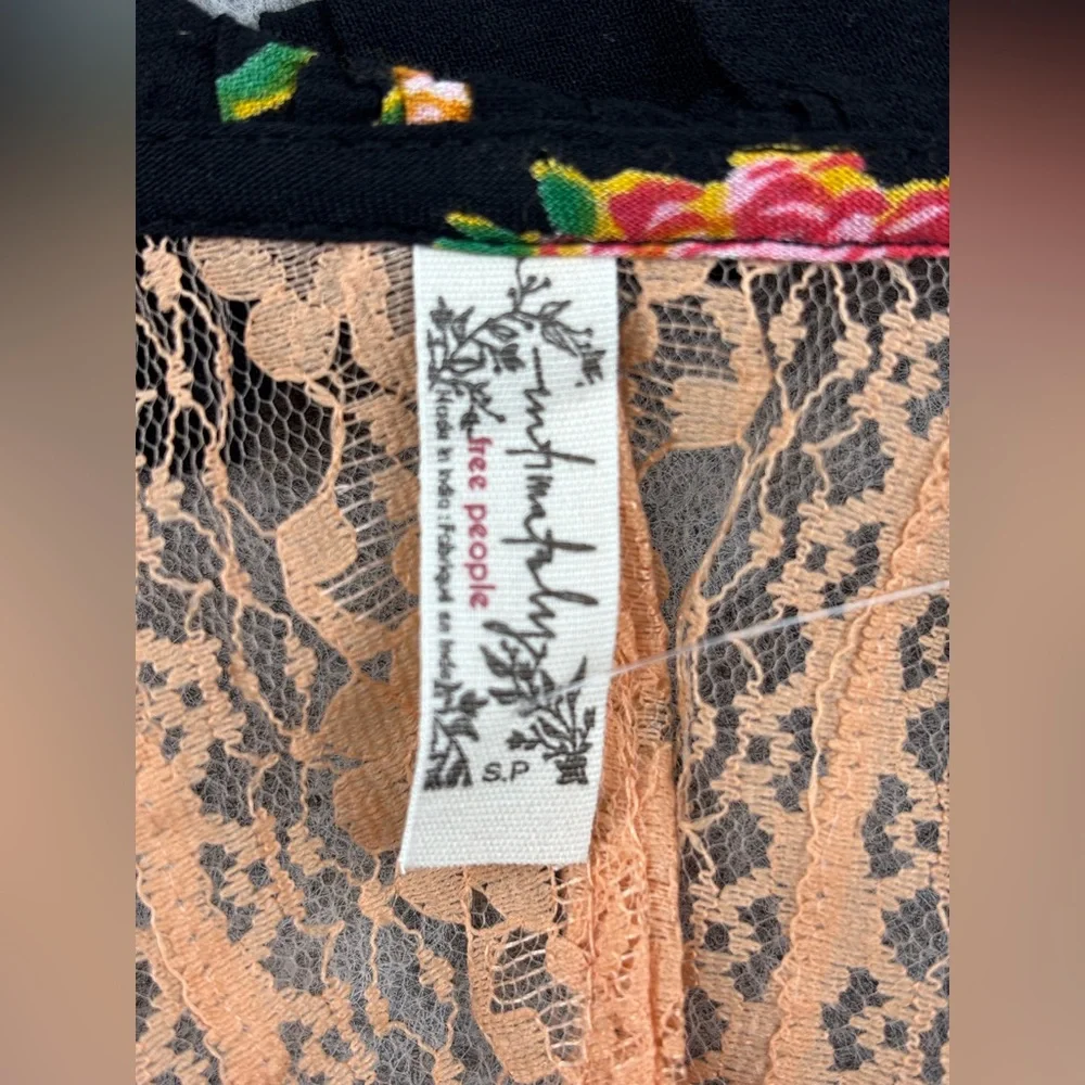 Free People |‎ Poppy Print Bodysuit | Black | Women’s Size Small